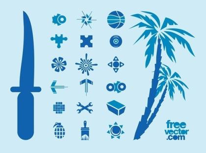 Blue Icons Free Vector