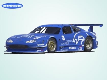 Blue Jaguar Race Car Free Vector