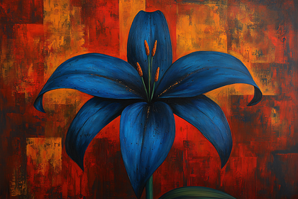 Blue Lily Painting