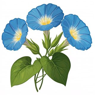 blue morning glories