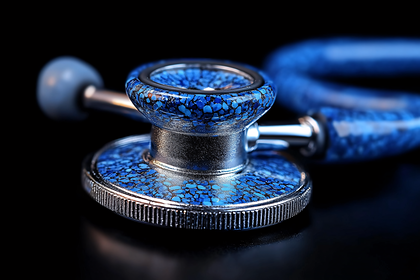 Blue Mosaic Stethoscope Close-up