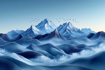 Blue Mountainous Landscape