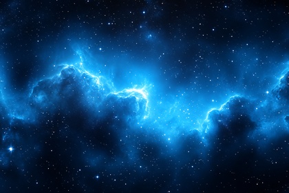 Blue Nebula And Stars