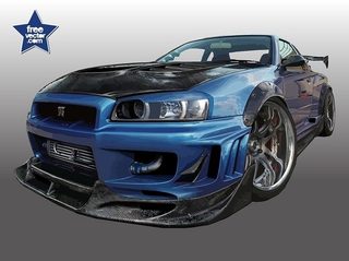 Blue Nissan Skyline Free Vector