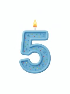 blue number candle