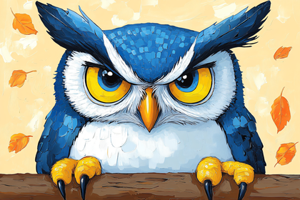 Blue Owl Illustration