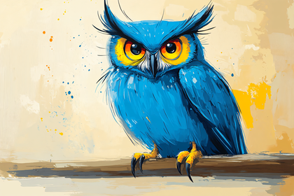 Blue Owl on Branch
