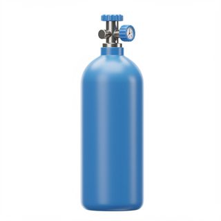 blue oxygen cylinder