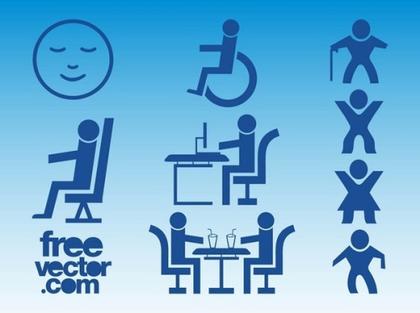 Blue People Icons Free Vector