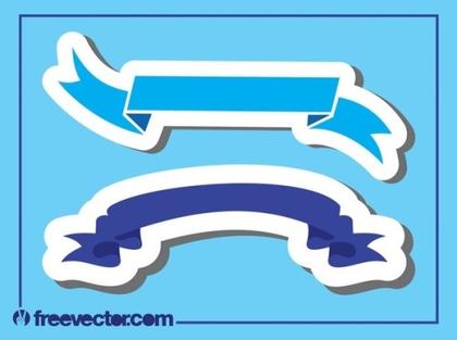 Blue Ribbon Banners Free Vector