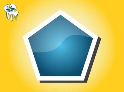 Blue Shiny Sticker Free Vector