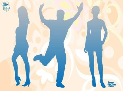 Blue Silhouettes Free Vector
