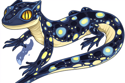 Blue Spotted Gecko Illustration