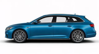 blue station wagon
