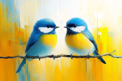 Bluebirds on a Branch