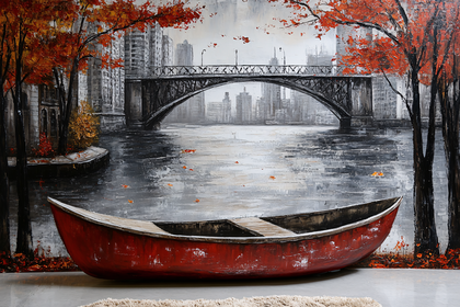 Boat by the River Oil Painting