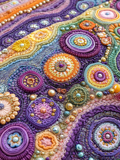 Bohemian Embroidery with Circular Motifs