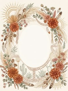 Boho Floral Frame