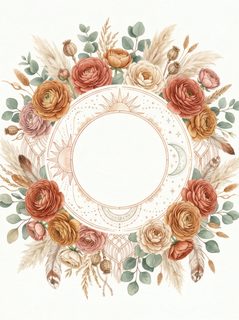 Boho Floral Circle