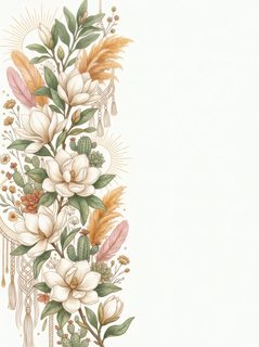 boho floral border