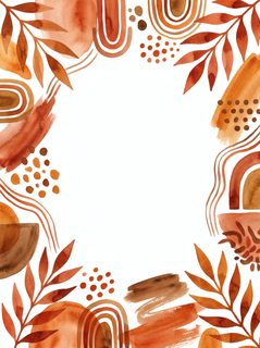 watercolor boho frame