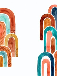 watercolor rainbow border