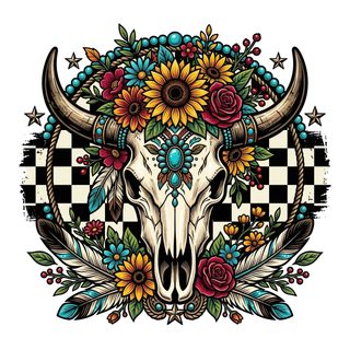boho bull skull