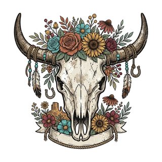 bull skull illustration