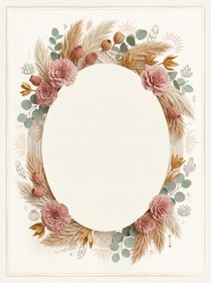 boho pampas frame