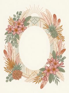 boho floral frame