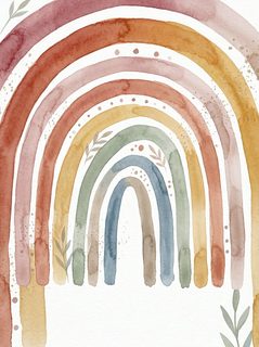 boho watercolor rainbow