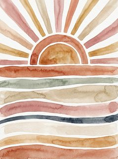 boho watercolor landscape