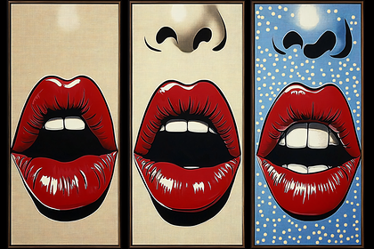 Bold Red Lips Triptych