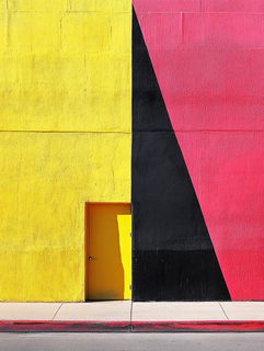 Bold Wall With Yellow Door