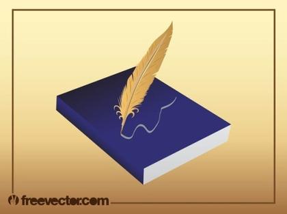 Book and Quill Free Vector