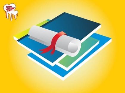 Books and Diploma Free Vector