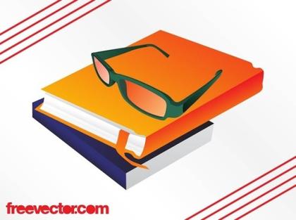 Books and Glasses Free Vector