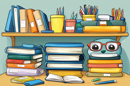 Bookshelf With Book Character