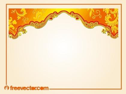 Border with Floral Scrolls Free Vector