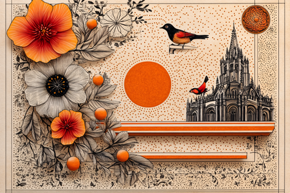 Botanical Birds And Architectural Detail