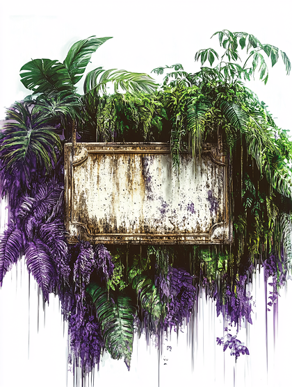 Botanical Frame with Pixel Sorting Effect
