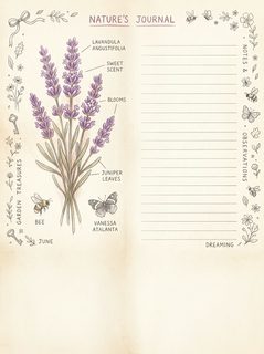 Botanical Lavender Nature Journal Page