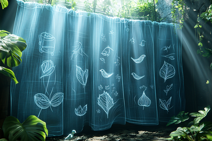 Botanical Sketches on Sheer Curtain