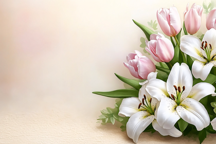 Bouquet of Tulips and Lilies