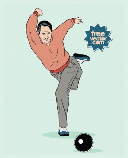 Bowling Man Free Vector