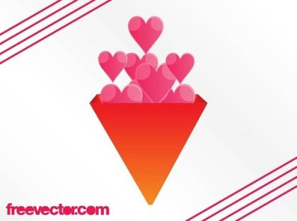 Box of Hearts Free Vector
