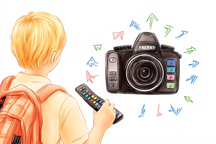 Boy and Camera with Remote