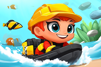 Boy Riding Boat
