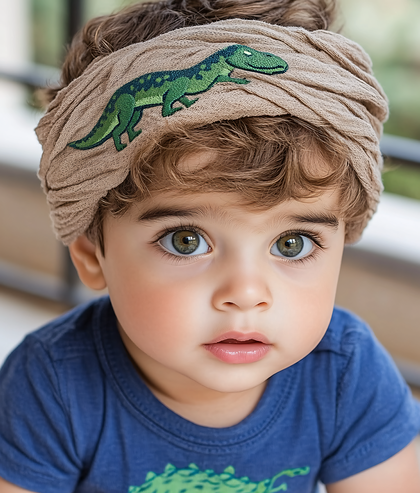 Boy with Dinosaur Headband