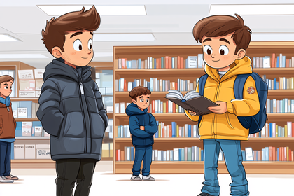 Boys Reading In Library